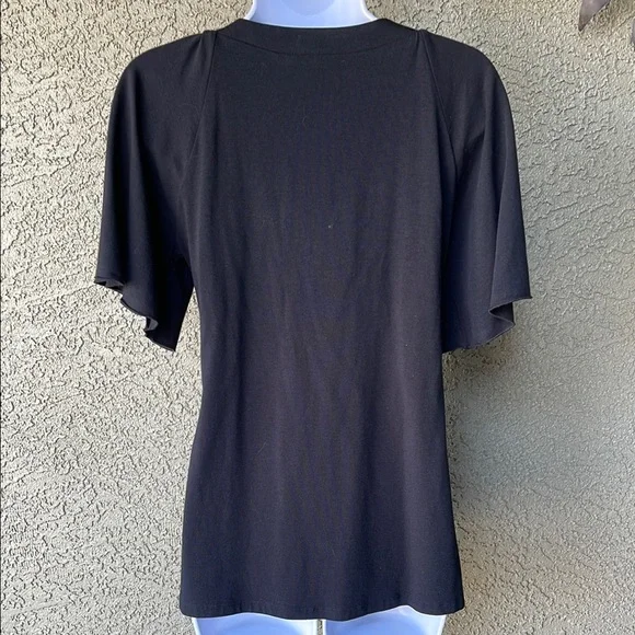 NWT Kenar Black Embellished V-Neck Blouse - Picture 4 of 7